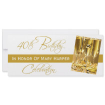Invitation to a 40th Birthday Party Celebration