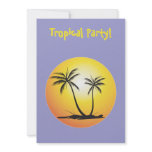 Invitation to a tropical party sun palm trees