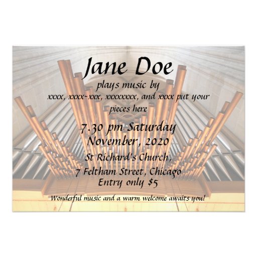 Invitation to an organ recital - Ulm pipes