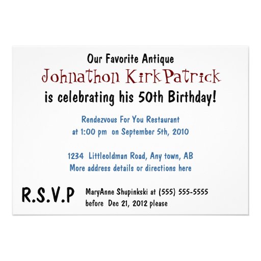 Invitation to Celebration with Classic Car