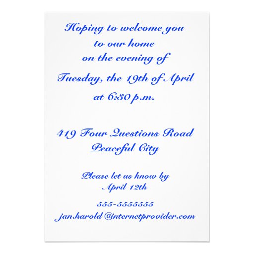 Invitation to Passover Seder