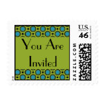 Invitation Turquoise Green Stamp