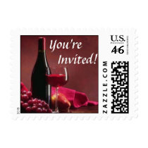 Invitation Wine and Cheese Postage postage