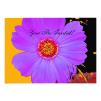 Invitation Yellow Black Purple Flower invitations