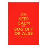 [Bicycle] keep calm and bog off or alse  Invitations