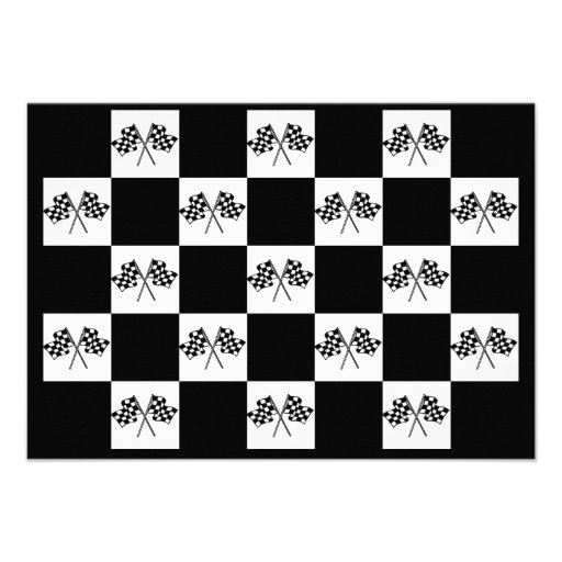 Invitations Any Auto Racing Checkered Flags Indy