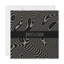 Invitations Black & White Style Abstract Print invitations