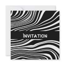Invitations Black & White Style Abstract Print invitations