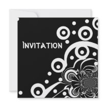 Invitations Black & White Style Clear Space (3) invitations