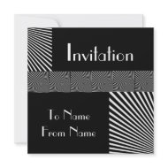 Invitations Black & White Style Stripe Mix