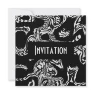 Invitations Black & White Style Twisted Snake