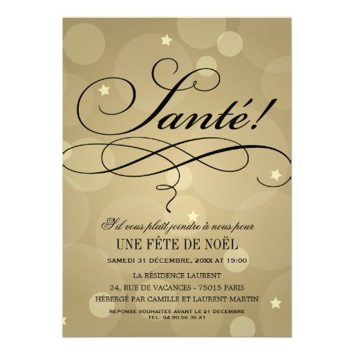 Invitations de Fête de Noël | Champagne Vive Thème