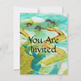 Invitations From Original Abstract Painting invitation