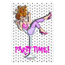 Invitations - Girl in a Martini, Lil' Red