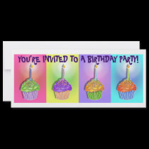 Invitations - Pop Art Birthday Cupcakes invitations
