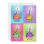 Invitations - Pop Art Birthday Cupcakes