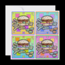Invitations - Pop Art Burger and Fries invitations