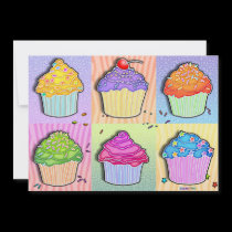 Invitations - Pop Art Cupcakes invitations