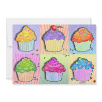 Invitations - Pop Art Cupcakes