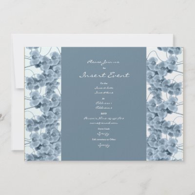 Invitations template customizable blue orchids by Florals