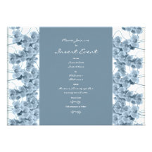 Invitations template - customizable blue orchids