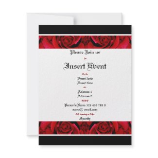 Invitations template - customisable red roses invitation