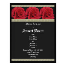 Invitations template - customizable red roses