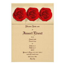 Invitations template - customizable red roses