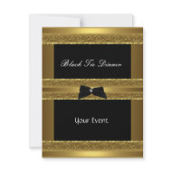 Invite Elegant Formal Black Tie Gold Black invitation