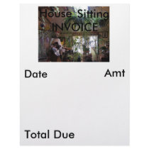 INVOICE, House, Sitting Custom Letterhead