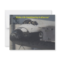 INVT card, "Action is the...key to all success" invitations