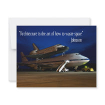 INVT card, "Architecture...art of how to waste..." invitations