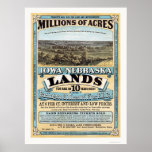 Iowa and Nebraska Land Advertisement 1872 Print