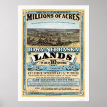 Iowa and Nebraska Land Advertisement 1872 Print