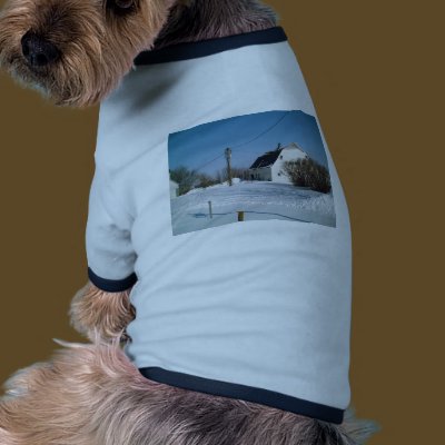 Iowa Barn in the Winter Dog T-shirt by OutdoorArt
