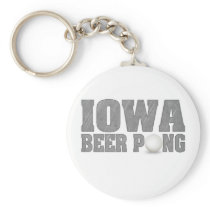 Iowa Beer Pong Keychains