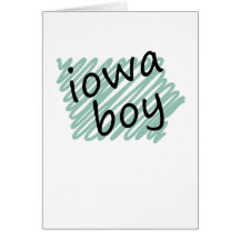 Iowa Boy on Child's Iowa Map Drawing Cards