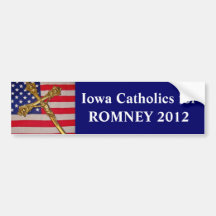 Iowa Catholics for ROMNEY 2012 Bumper Stickers