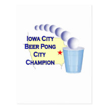 Iowa City Beer Pong Champion Postcard