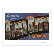 Iowa City, Iowa - Large Letter Scenes Postcard