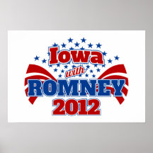 Iowa con Romney 2012 Poster