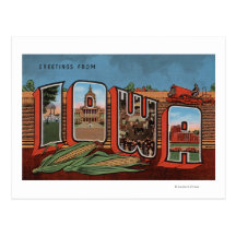 Iowa (Cornfields & Corn) - Large Letter Scenes Postcards