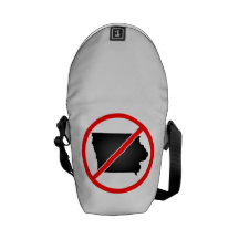 Iowa Cross Out Symbol Courier Bag