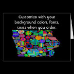 Iowa Customize colorful card how you want it cards