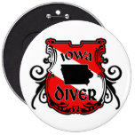 Iowa Diver Pinback Button
