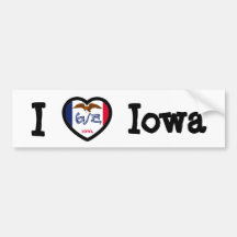 Iowa Flag Bumper Stickers