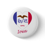 Iowa Flag Heart buttons