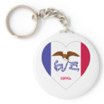 Iowa Flag Heart keychains