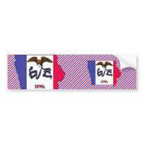 Iowa Flag Map Bumper Sticker