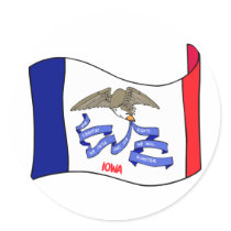 Iowa flag stickers by GeographyTees Iowa flag stickers